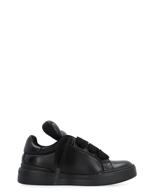 Dolce & Gabbana Black Mega Leather Chunky Sneakers for men