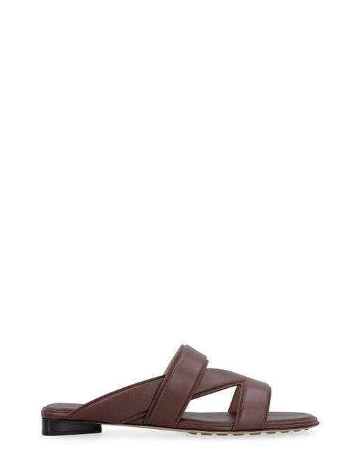 Bottega Veneta Brown Flat Band Leather Sandals