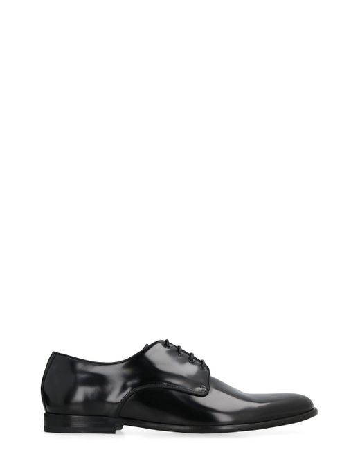 Dolce & Gabbana Derby Shoes In Black Leather for men