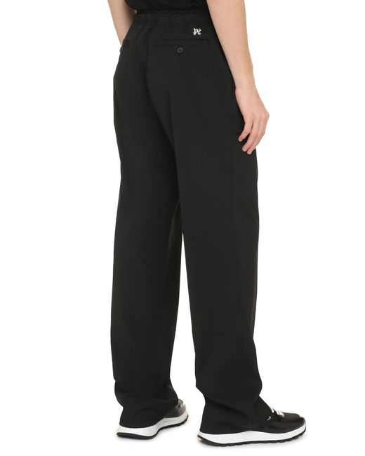 Palm Angels Black Wide Trousers for men
