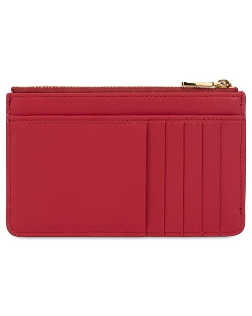 Dolce & Gabbana Red Leather Card Holder With Zip