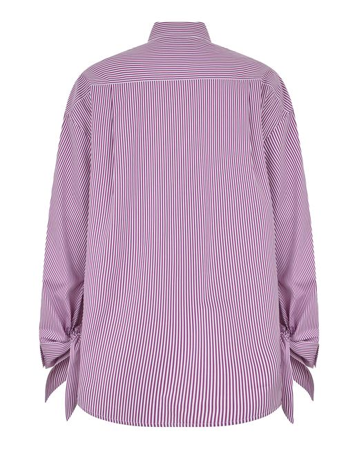 Balenciaga Purple Striped Cotton Poplin Shirt