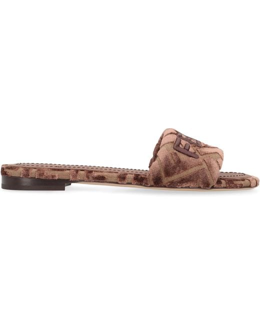 Fendi Brown Sunshine Slides