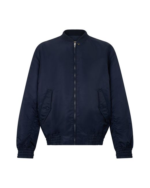 Valentino Garavani Blue Nylon Bomber Vgold for men