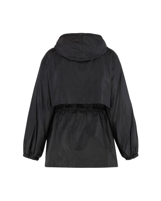 Burberry Black Windbreaker With Hood