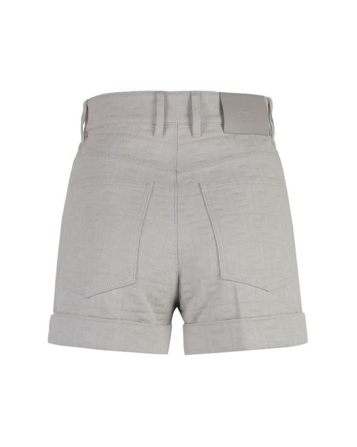 Fendi Gray Cotton Shorts