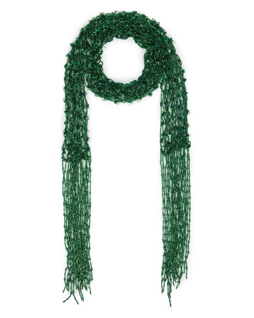 Collana sciarpa con perline di Dries Van Noten in Green