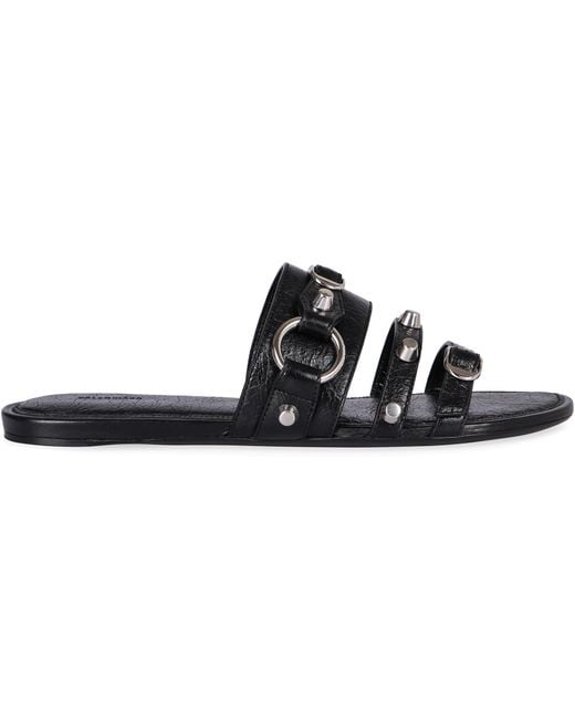 Balenciaga Black City Leather Mules