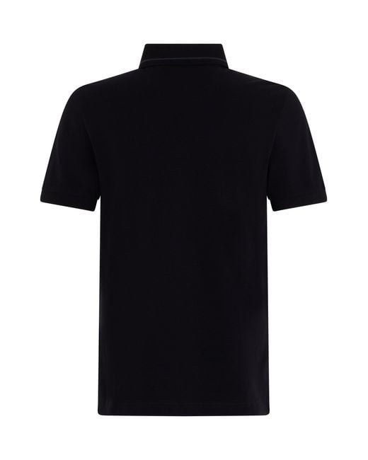 Boss Black Cotton Polo With Short Sleeves for men
