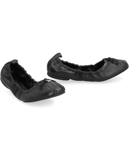 Hogan Black H684 Leather Ballet Flats