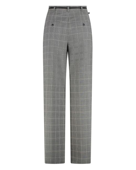 Max Mara Gray Mazurca Prince Of Wales Motif Wool Trousers