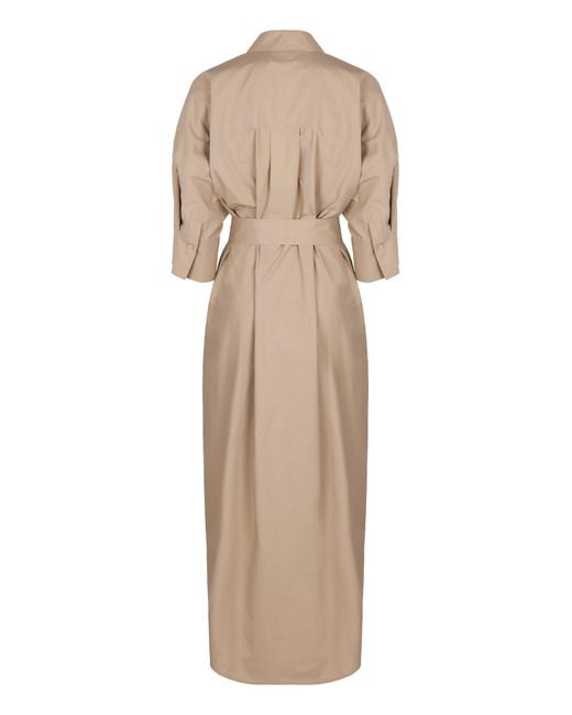 P.A.R.O.S.H. Natural Belted Cotton Dress