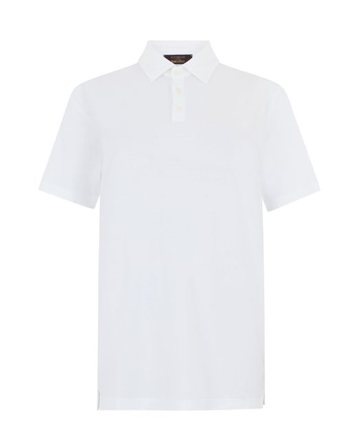 Slowear White Cotton Polo With Short Sleeves for men