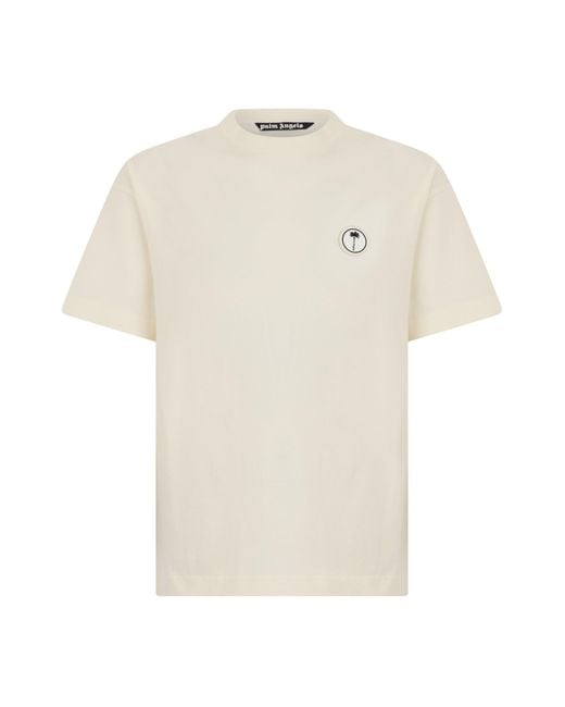 Palm Angels White Short-Sleeve Cotton T-Shirt for men