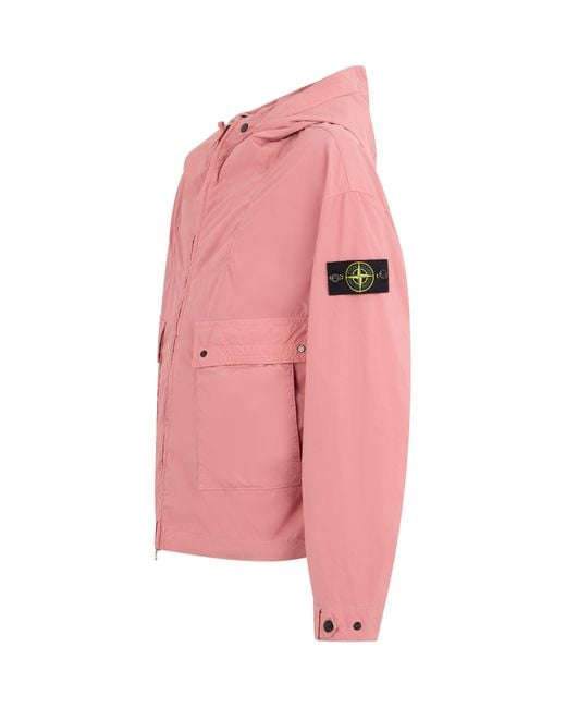 Stone Island Pink Ligth Compact Touch Poly-Tc Windbreaker for men