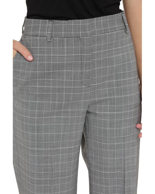 PT01 Gray Prince-Of-Wales Checked Trousers