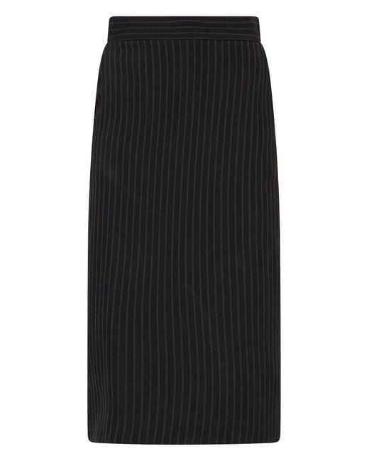 Elisabetta Franchi Black Slim Fit Pinstripe Dress