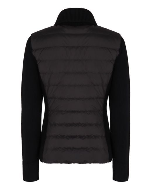 Cardigan con pannelli in nylon di Moncler in Black