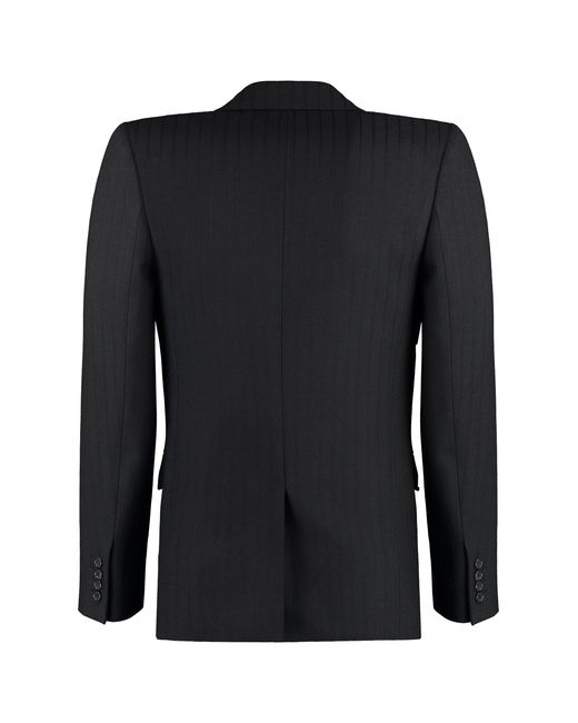 Saint Laurent Black Single Breasted Striped Tailored Blazer for men