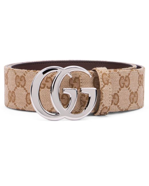 Gucci Natural Marmont Belt Flat