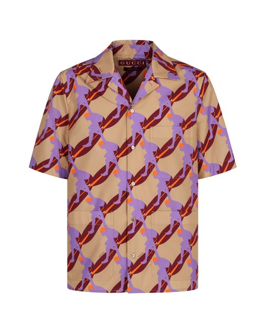 Gucci Red Printed Shirt for men