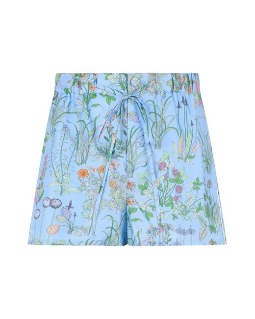 Gucci Blue Silk Printed Twill Bermuda