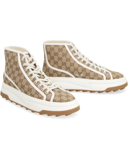 Gucci GG Canvas High top Sneaker in Brown for Men Lyst UK