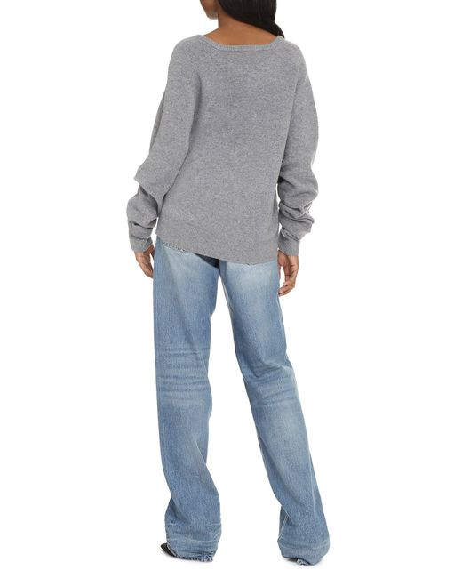 Tory Burch Gray V-Neck Knitwear