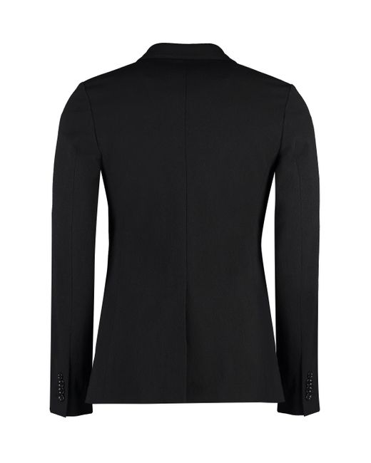 Giacca monopetto in misto cotone di Dolce & Gabbana in Black da Uomo