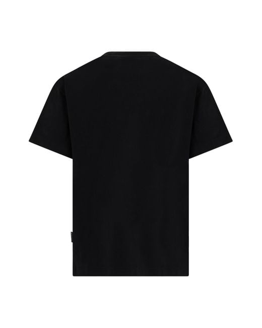 Palm Angels Black Cotton T-Shirt With Short Sleeves for men