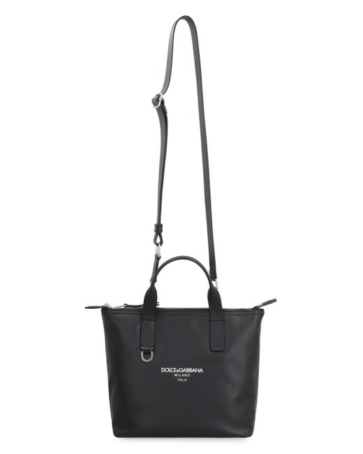 Shopping bag piccola in pelle di Dolce & Gabbana in Black da Uomo