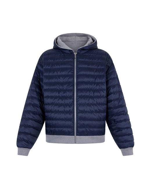 Canada Goose Blue Padded Jacket With Hood for men