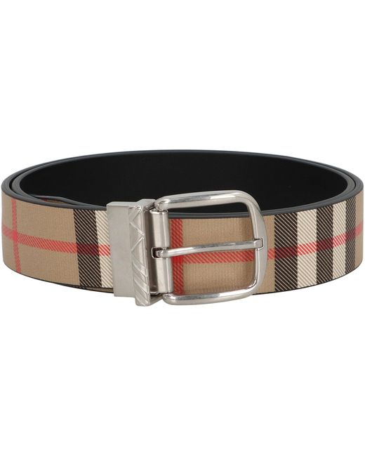 Burberry Natural Reversible Belt With Buckle for men