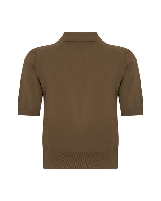 A.P.C. Green Cotton Knit Polo
