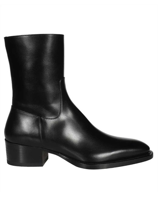 DSquared² Black Pierre Leather Ankle Boots for men