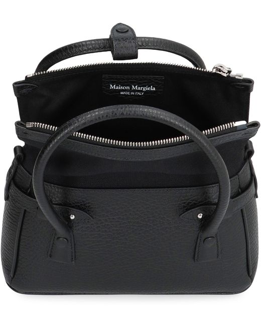 Borsa a mano piccola 5AC East West in pelle di Maison Margiela in Black