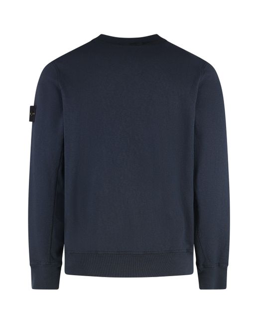 Felpa girocollo in cotone di Stone Island in Blue da Uomo