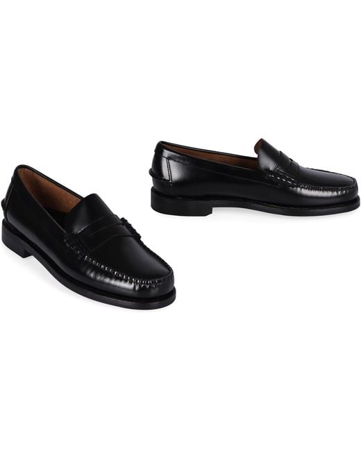 Sebago Black Dan Leather Loafers for men