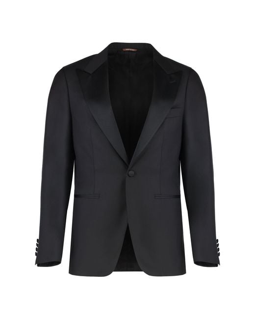 Canali Black Wool Two-Pieces Suit for men