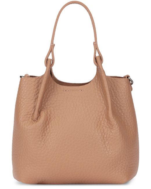 Gianni Chiarini Brown Dua Bubble Double Leather Handbag