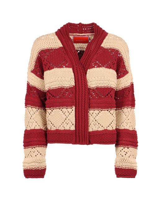 LaDoubleJ Red Cotton Knit Cardigan