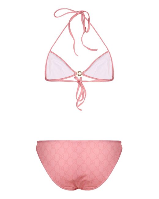 Slip bikini con stampa GG di Gucci in Pink