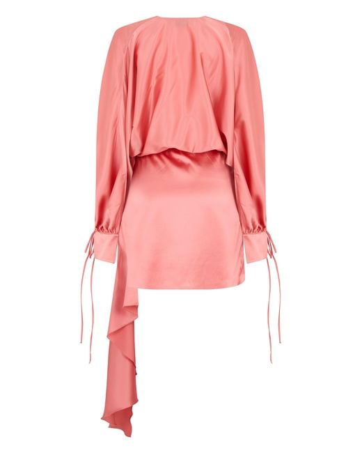 LES FILLES D'EVA Pink Short Satin Dress