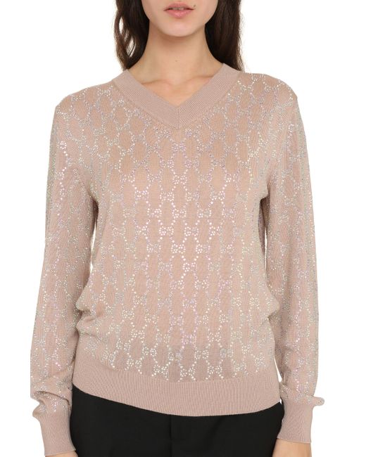 Gucci Pink V-neck Sweater