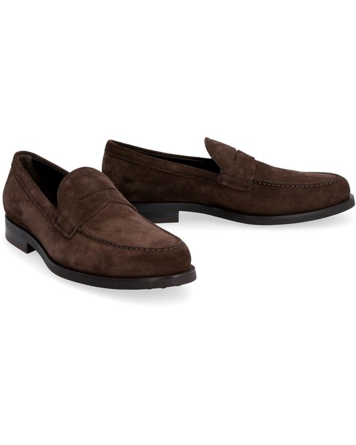 Tod's Brown Suede Loafers for men