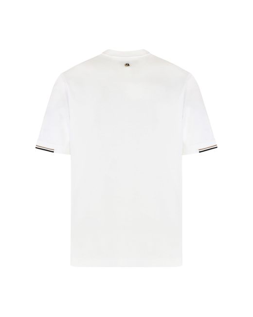T-shirt girocollo in cotone di Boss in White da Uomo