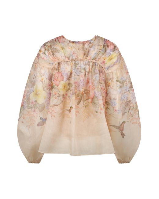 Zimmermann Natural 'Illuminate Drawn' Blouse
