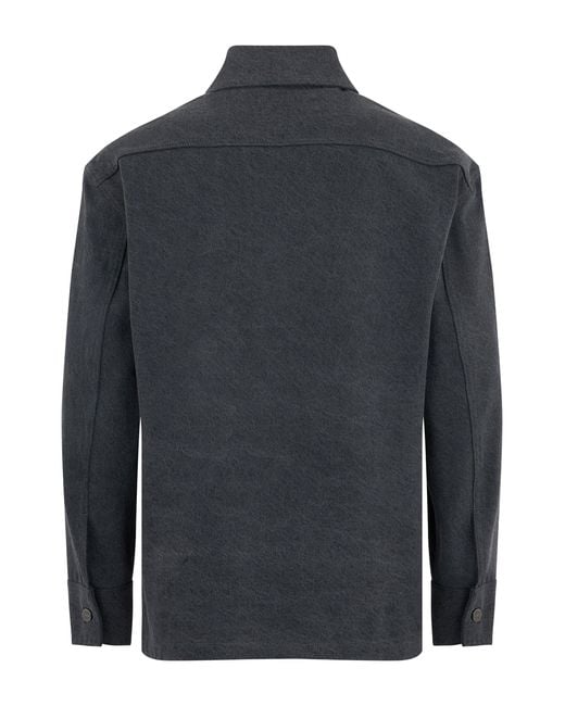 Fendi Black Denim Shirt With Embroidery for men