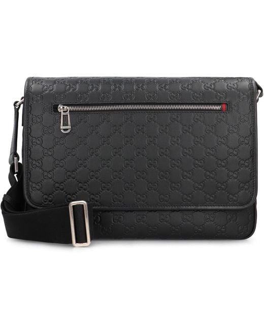 Gucci Gray Shoulder Bag Gg Emblem Media for men