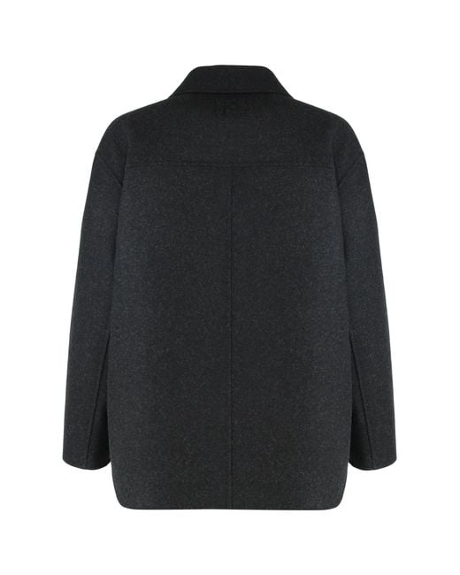 Fendi Black Woolen Coat for men